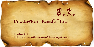 Brodafker Kamélia névjegykártya